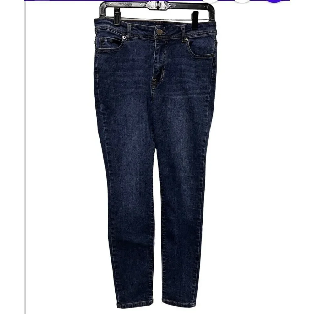 Forever 21 Jeans Womens Size 28 Blue Skinny Leg Stretch Dark Wash Mid Rise BQL-C